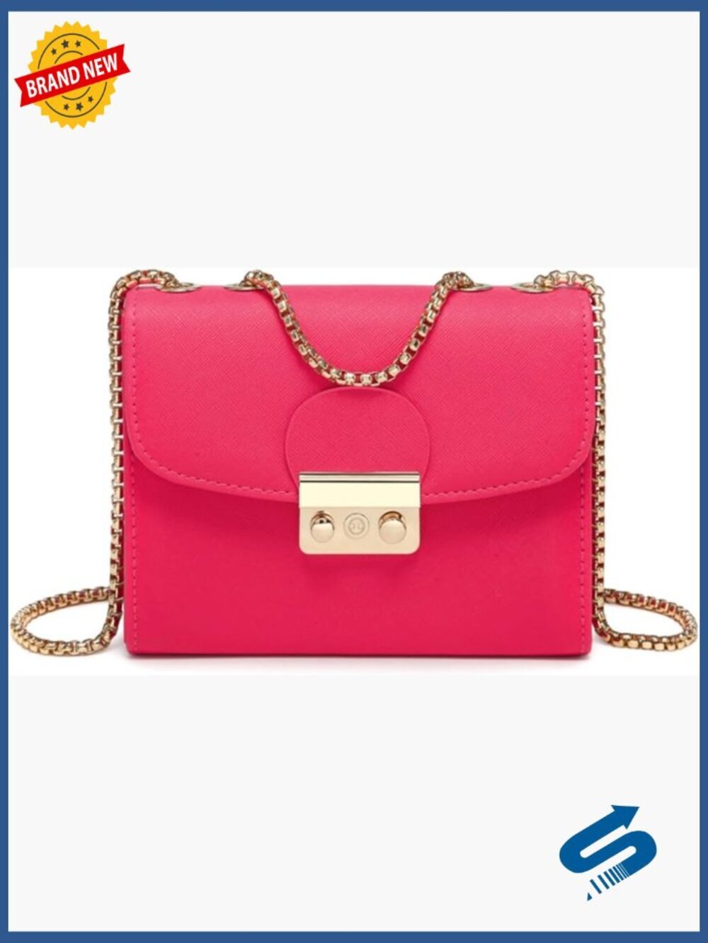 Elegant Small Crossbody Clutch Purse Double Chain Evening Bag for Wedding Prom